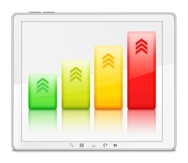 Grafico nel PC Tablet — Vettoriale Stock