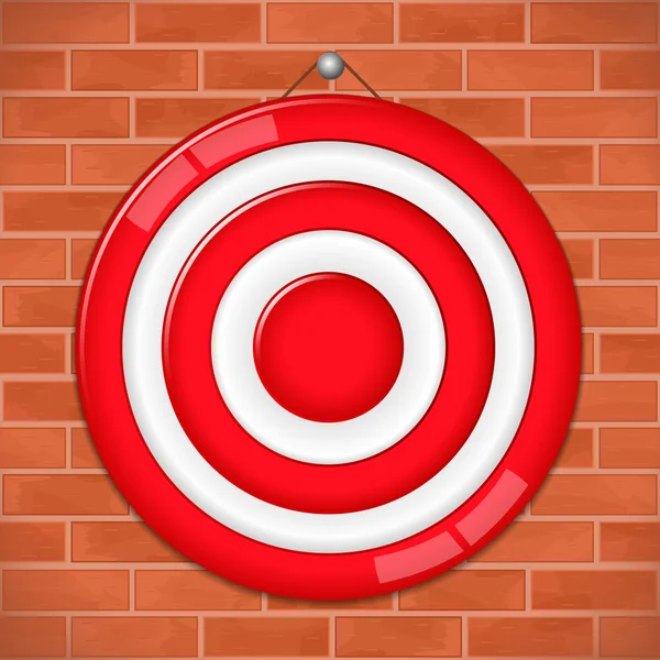 Rotes Ziel auf Ziegelmauer — Stockvektor