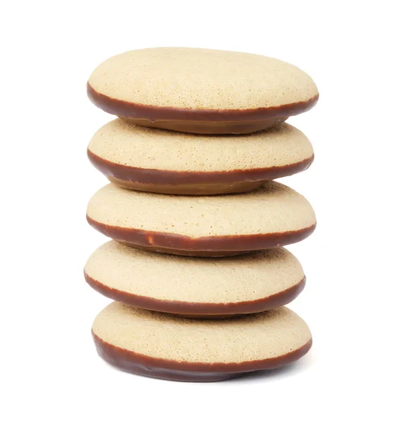 Stack of cookies with chocolate — Stock Photo, Image
