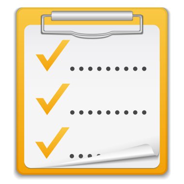 Clipboard with Checklist Icon clipart