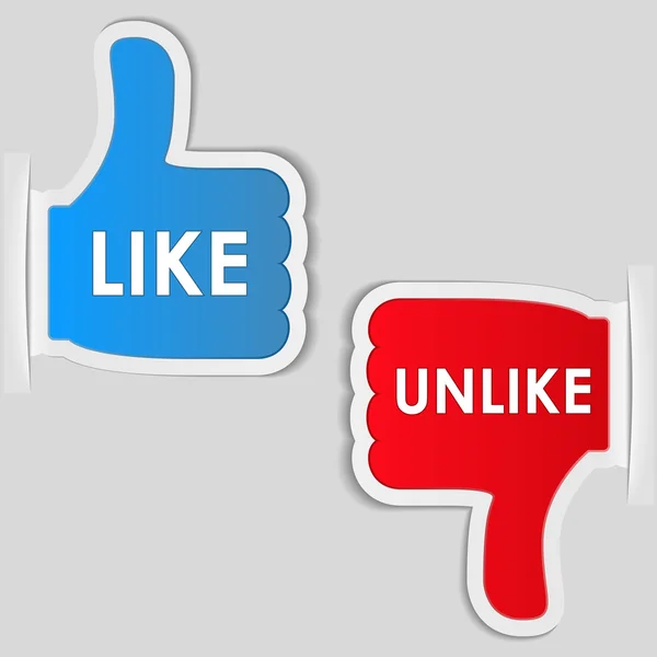 Like and Unlike Labels — Stock Vector