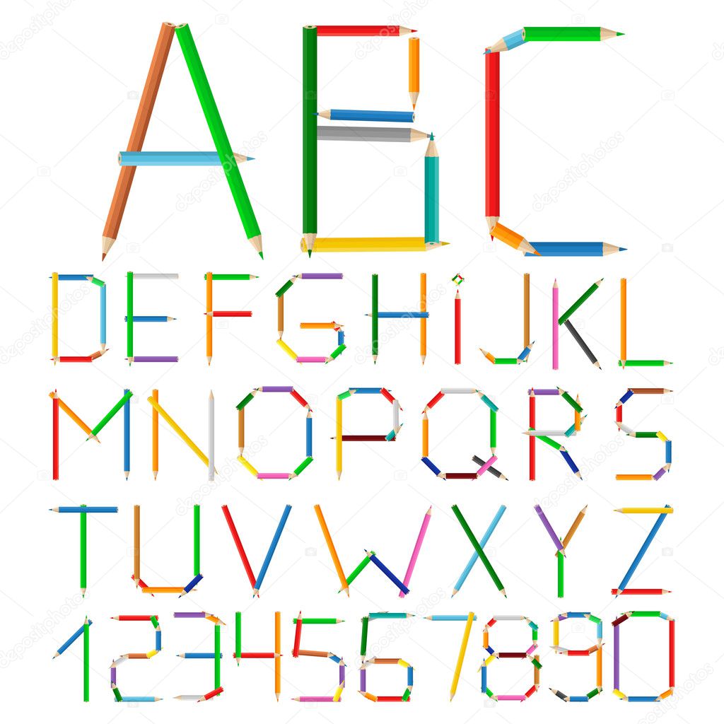 Colored Pencils Alphabet