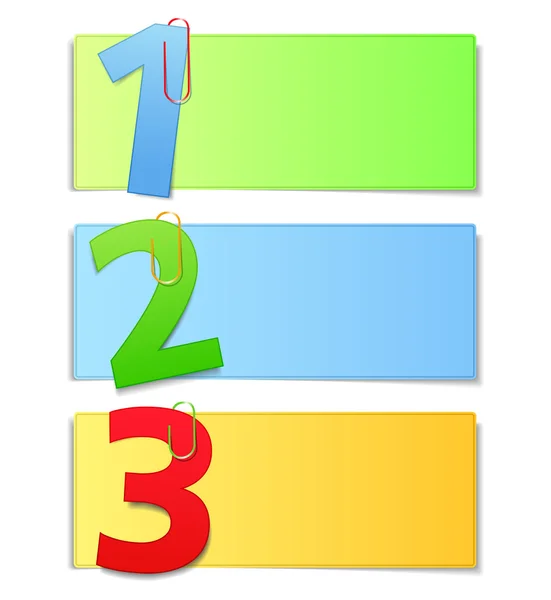 Tarjetas de papel con números — Vector de stock