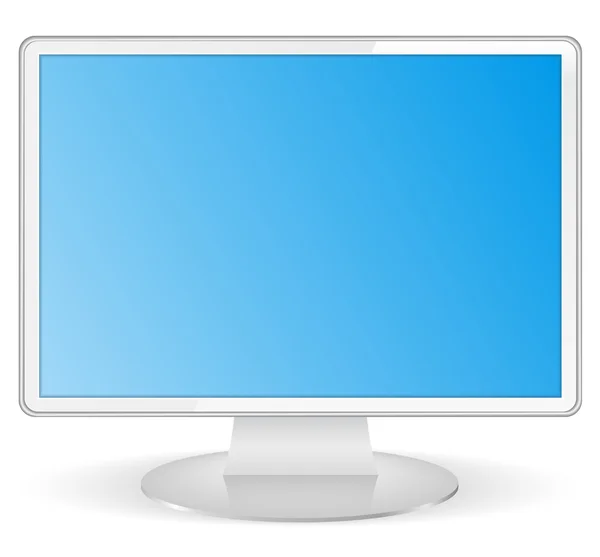 Fehér számítógép-Monitor — Stock Vector