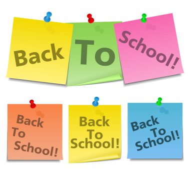 Sticky Notes with Back To School Text clipart