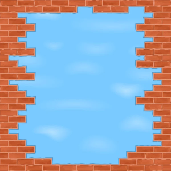 Broken brick wall — Stock Vector