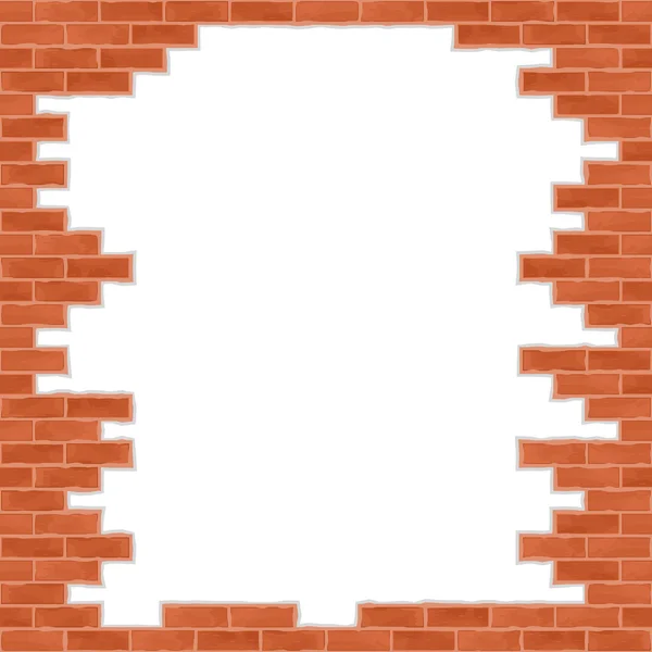 Gebroken bakstenen muur — Stockvector