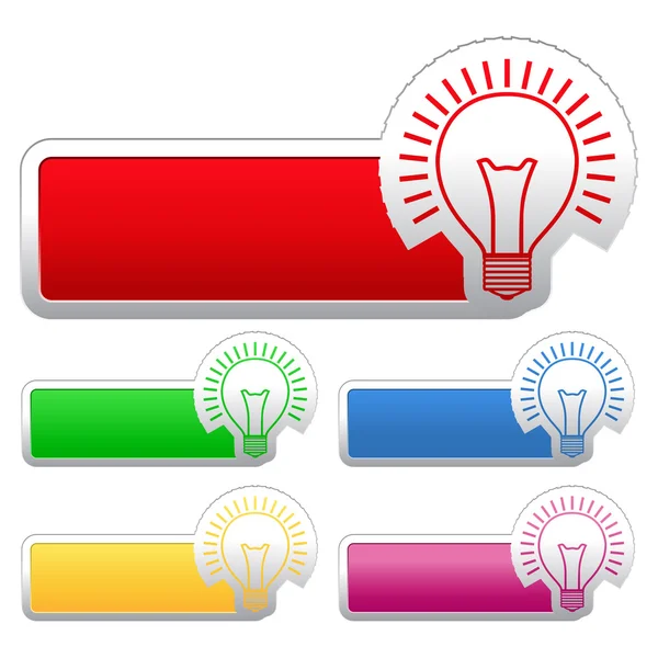 Stickers with Bulb — Stock Vector