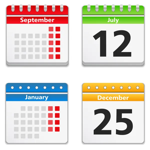 Calendar Icons — Stock Vector