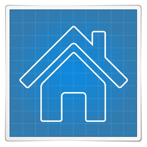 Blaupause Haus-Symbol — Stockvektor