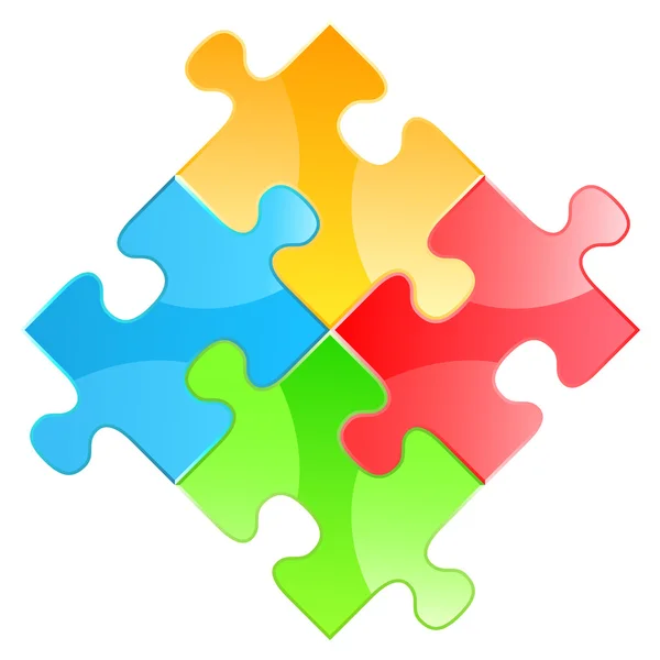 Puzzle quadrato — Vettoriale Stock