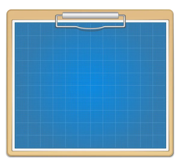 Clipboard with blueprint — Stock Vector