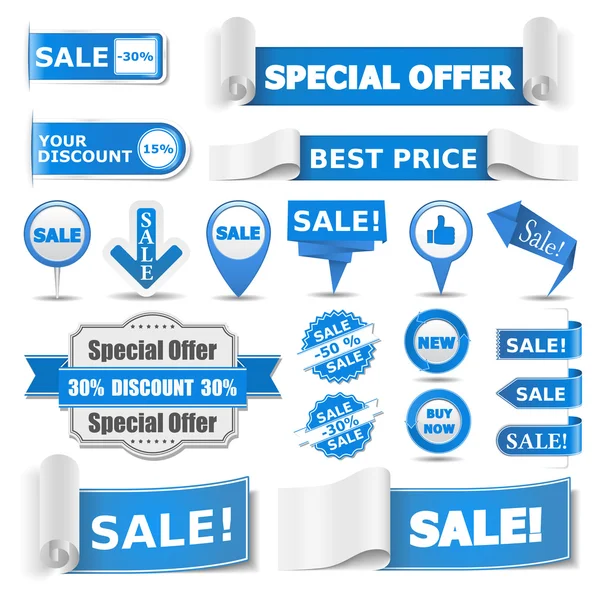 Blauwe verkoop banners — Stockvector