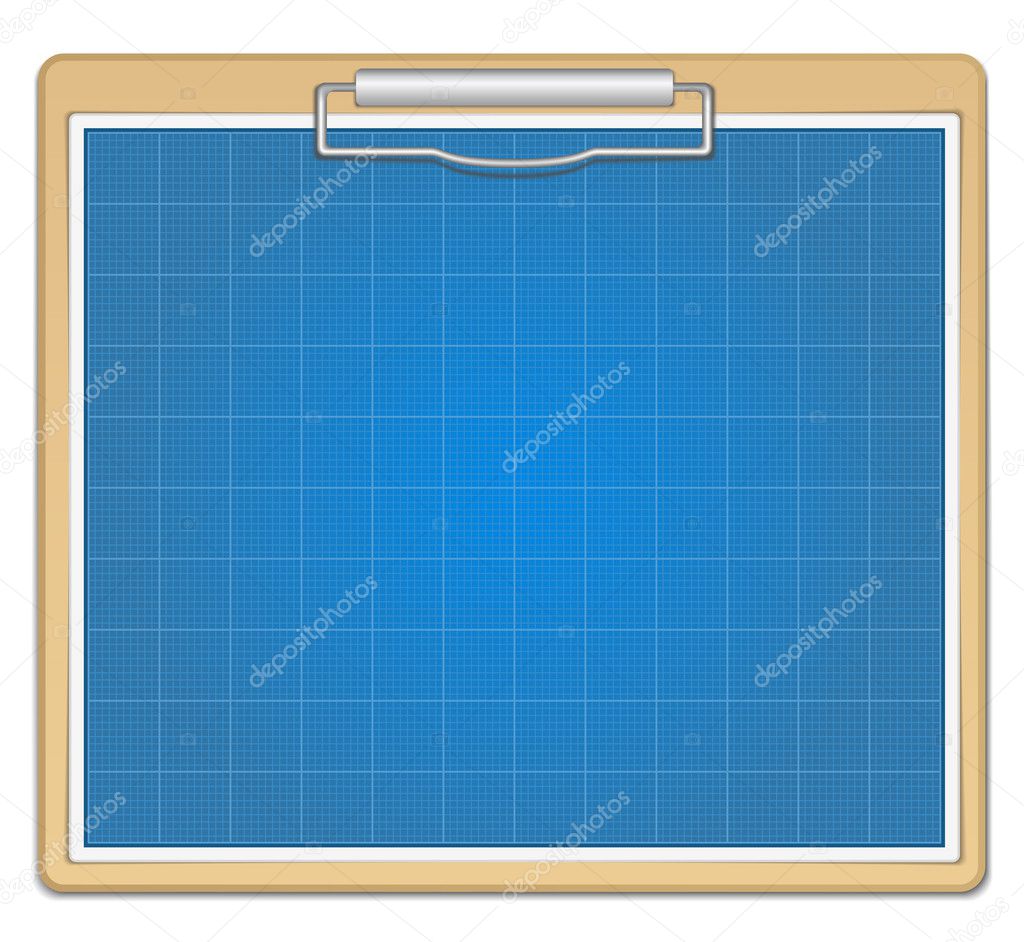 Clipboard with blueprint