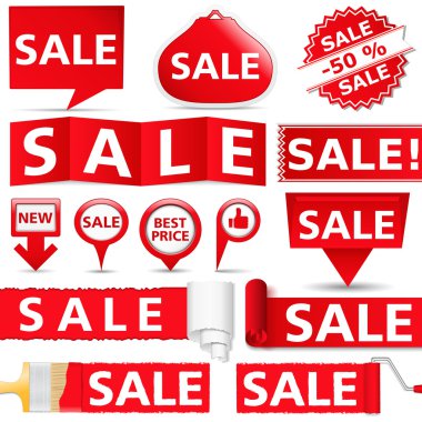 Red Sale Banners clipart