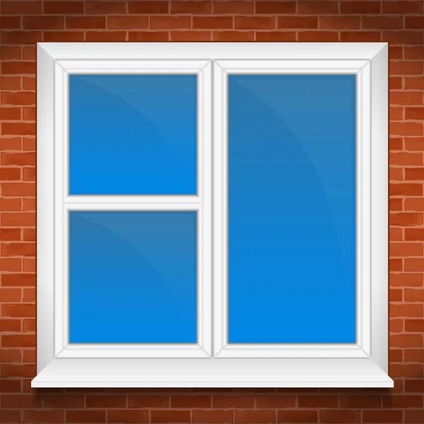 Fenêtre en mur de briques — Image vectorielle