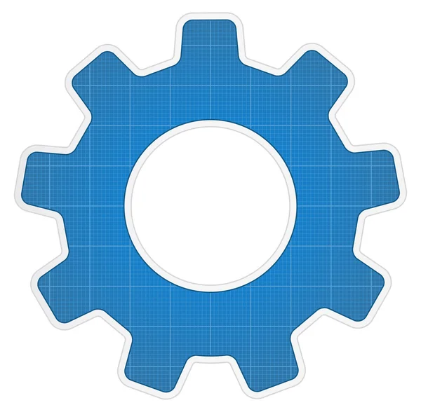 Blueprint kugghjulet — Stock vektor