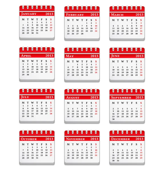 2013 kalendarz — Wektor stockowy