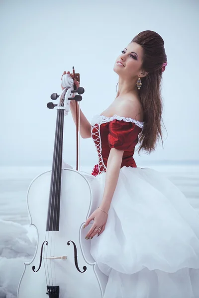 stock image Beautiful brunette in a dress