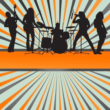 Rock concert band burst background vector clipart