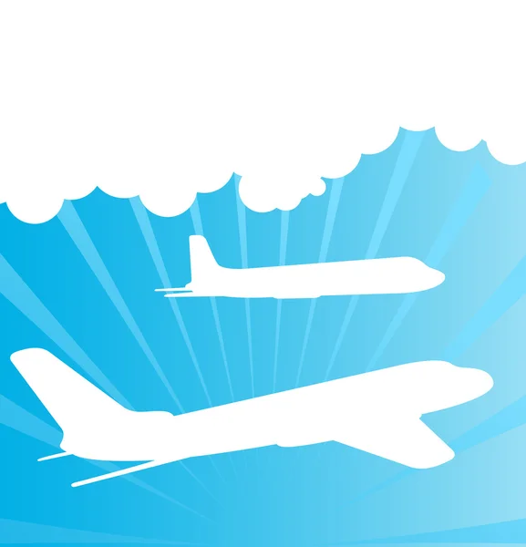 Silhouettes avion arrière-plan vecteur — Image vectorielle
