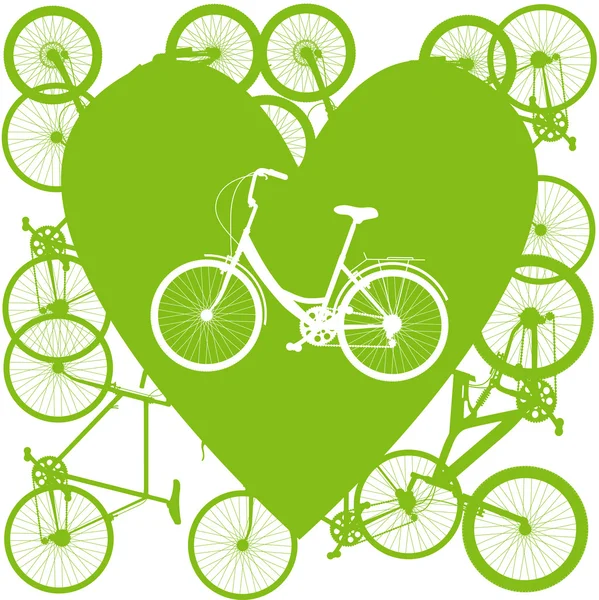 Vintage Bisiklet illüstrasyon aşk kavramı — Stok Vektör