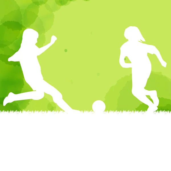Barn spelar fotboll bakgrund — Stock vektor
