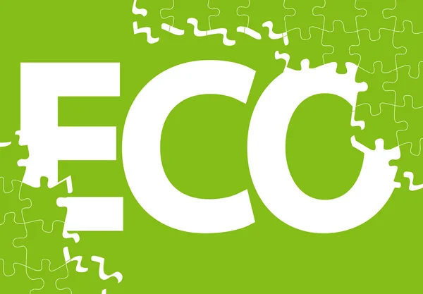 Zöld ökológia kirakós játék vektor háttér — Stock Vector
