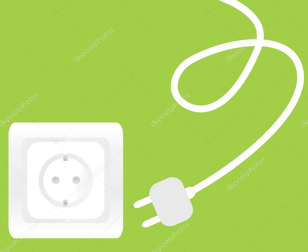 Socket and plug vector background
