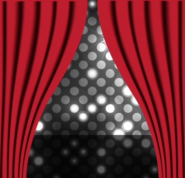 Theater stage with red curtain vector background clipart