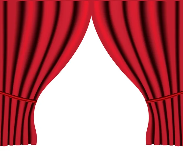 Palcoscenico del teatro con sfondo rosso tenda vettore — Vettoriale Stock
