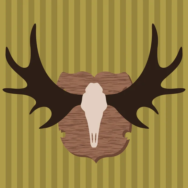 ムース頭角狩猟トロフィー イラスト背景ベクトル — ストックベクタ