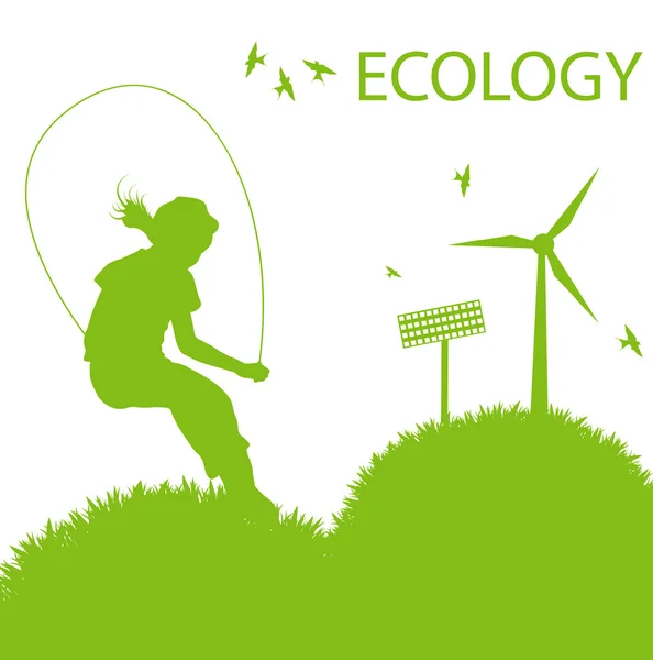 Ecologia planeta e elementos conceito vetor de fundo — Vetor de Stock