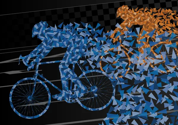 Bunte Sport Rennrad Fahrer Fahrrad Silhouetten Hintergrund v — Stockvektor