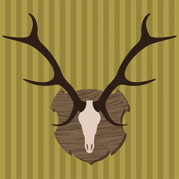 驼鹿头喇叭狩猎战利品的插图矢量 — 图库矢量图片