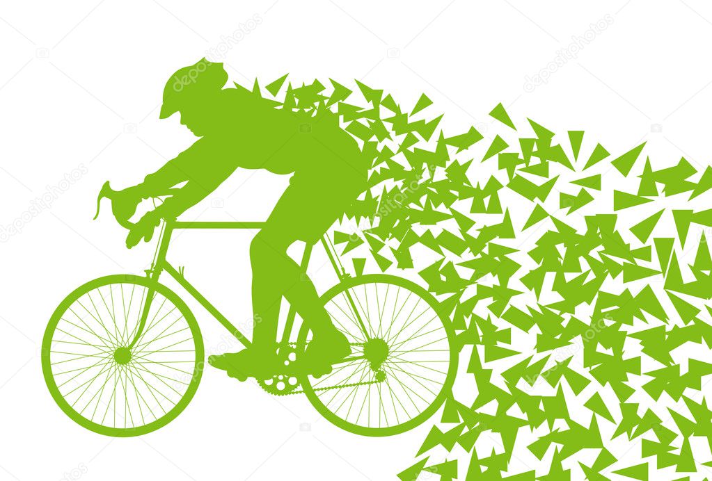 Ecology bike driving vector background concept