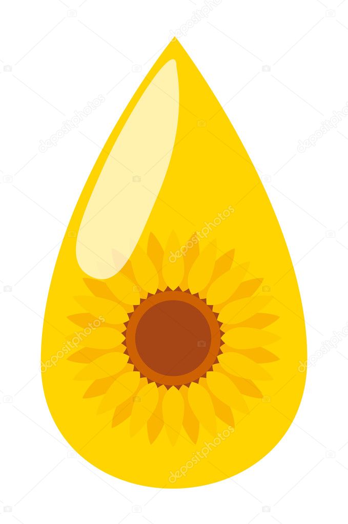 Sunflower seed oil drop vector background energy concept