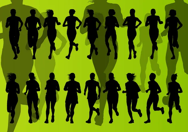 Hintergrund der Marathonläufer — Stockvektor