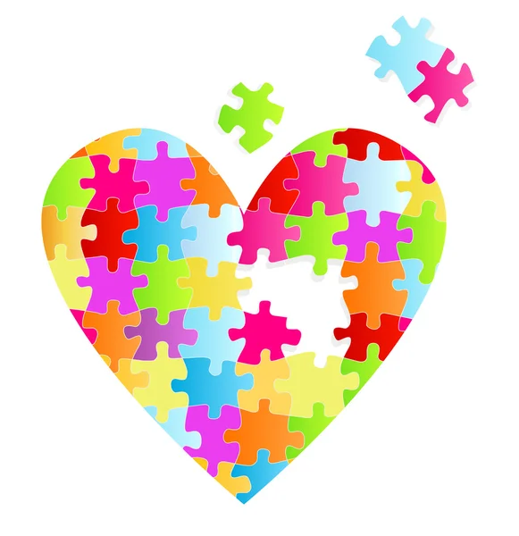 Puzzle heart vector background — Stock Vector