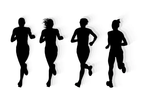 Maraton koşucular vektör arka plan — Stok Vektör