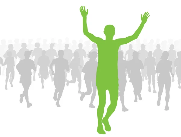 Marathon coureurs fond vectoriel — Image vectorielle