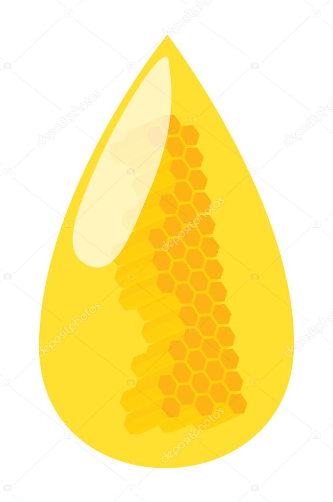 Honey drop with honey combs vector background concept