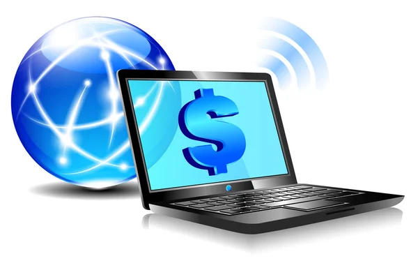 Banking online betala via internet — Stock vektor
