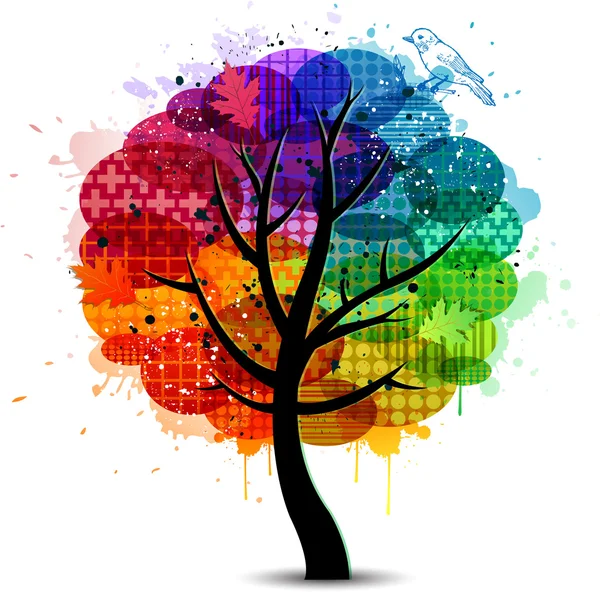 Vackra abstrakt färgbakgrund träd — Stock vektor