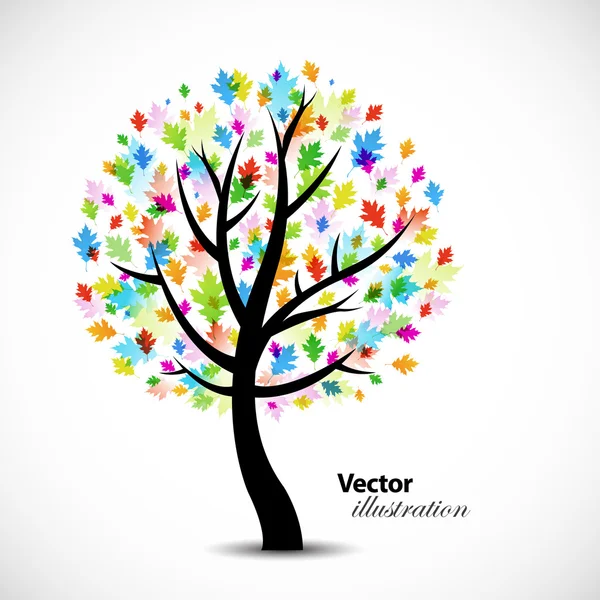 Színes absztrakt tölgyfa — Stock Vector