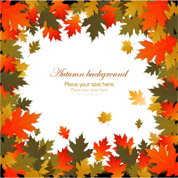 Background autumn leaves frame — Stock Vector