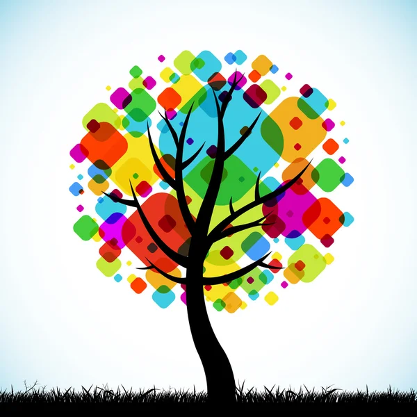 L'arbre abstrait fond coloré — Image vectorielle