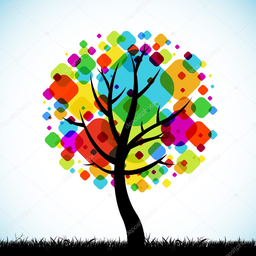 the abstract tree colorful background