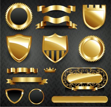 Decorative ornate gold frame collection clipart