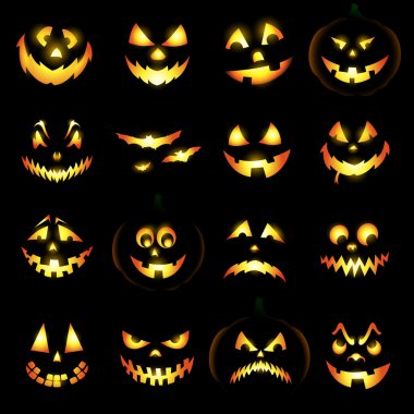 Jack o lantern pumpkin faces clipart